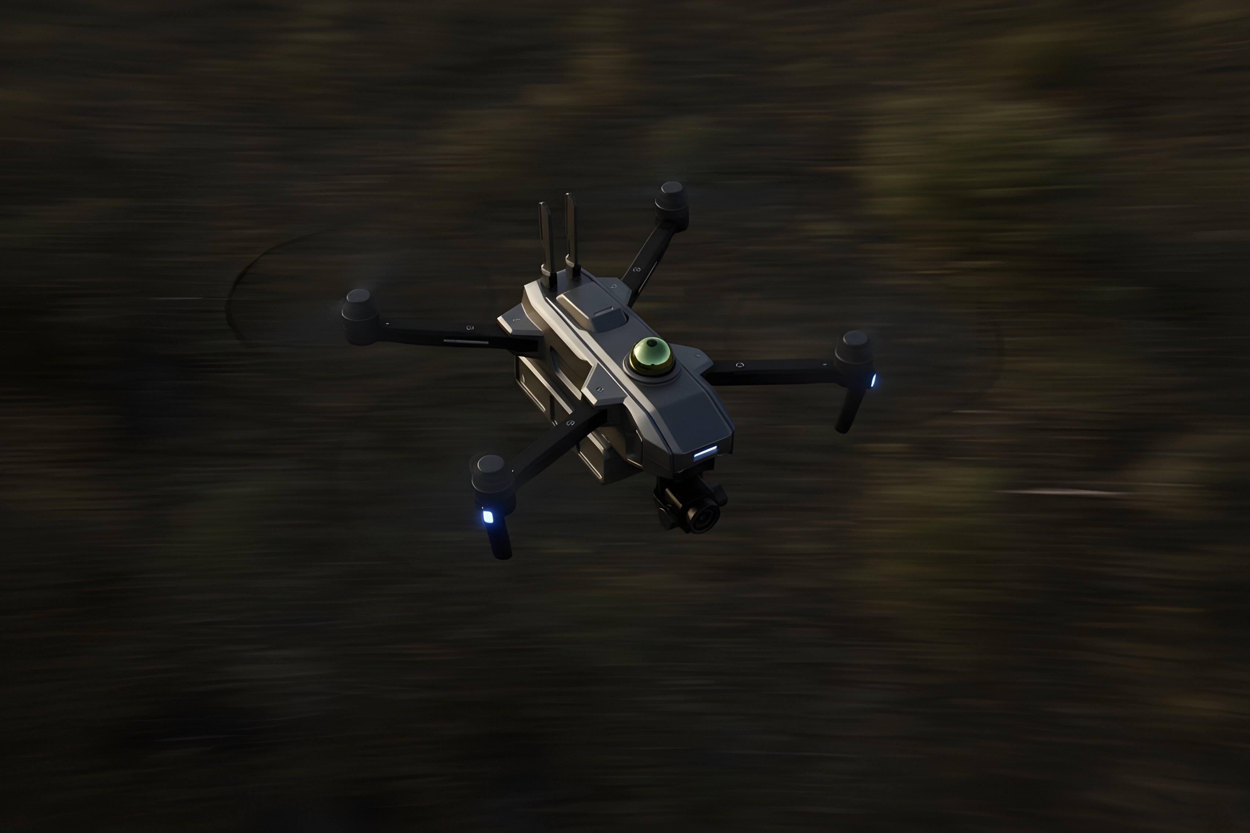 Top view of VANGUARD autonomous drone showing sensor array configuration