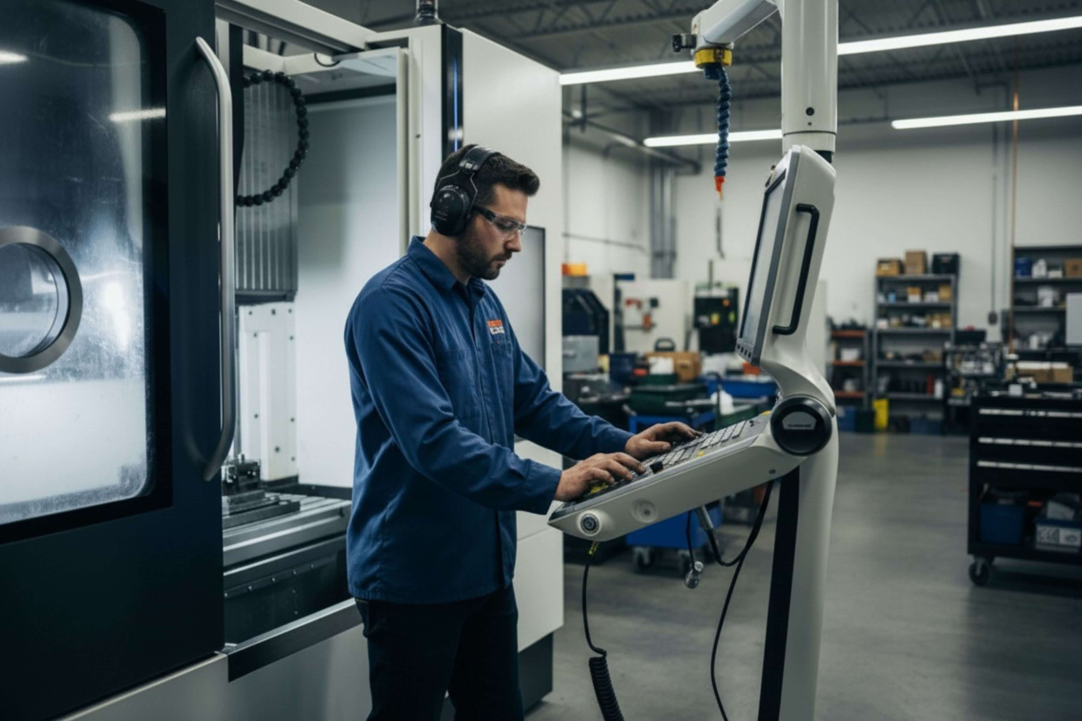 SHARX.AI engineering facility with advanced 3D printing and CNC manufacturing capabilities